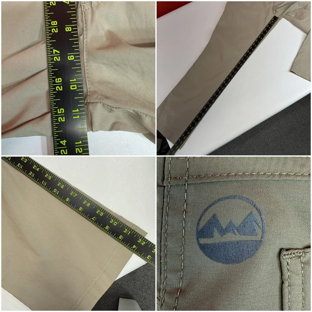 Wrangler Pants Mens 30x32 Beige Khakis Stretch Nylon Spandex Pockets Zip Outdoor